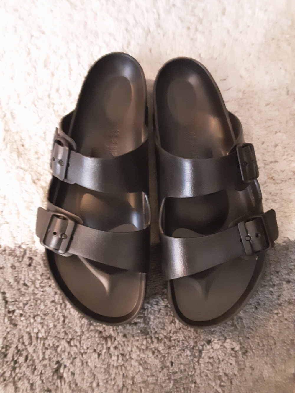 Birkenstock Black Double Strap Slide Sandals Size 10